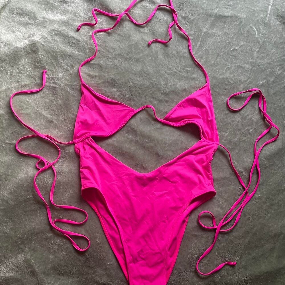 Frankies-bikinis Women's Pink Swimsuit-one-piece
